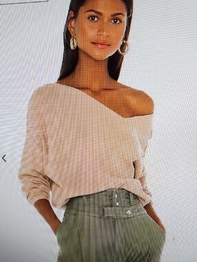 Line And Dot Taupe Favorite Off Shoulder Sweater (New $99) Sz L